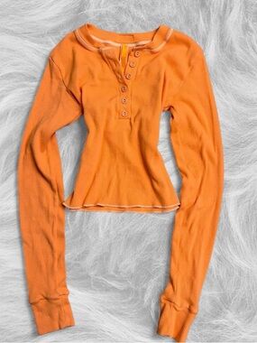 Y2K skims orange Henley longsleeve 🐾